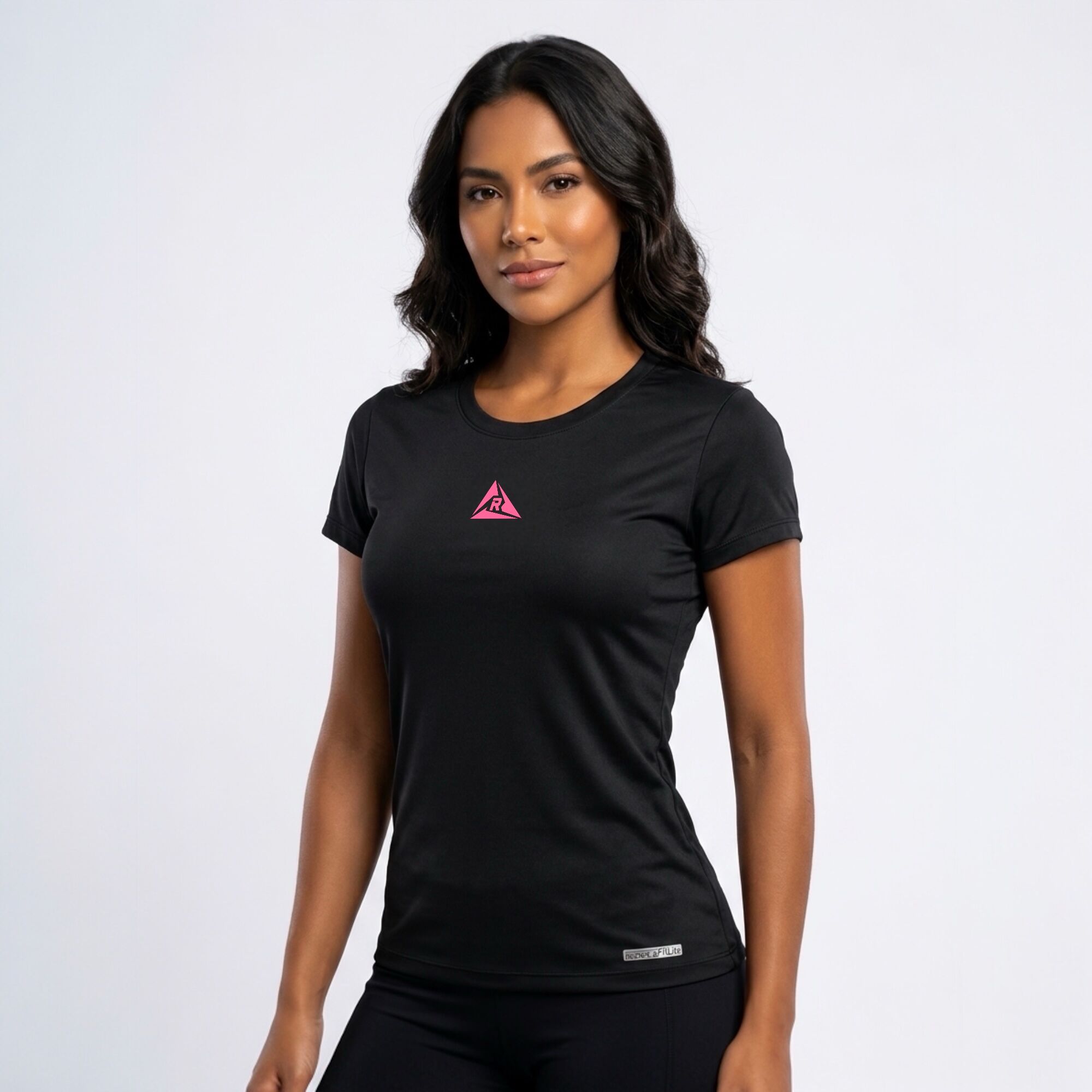 Camiseta Deportiva Mujer Negro Fucsia Original Ripple - Imagen 3
