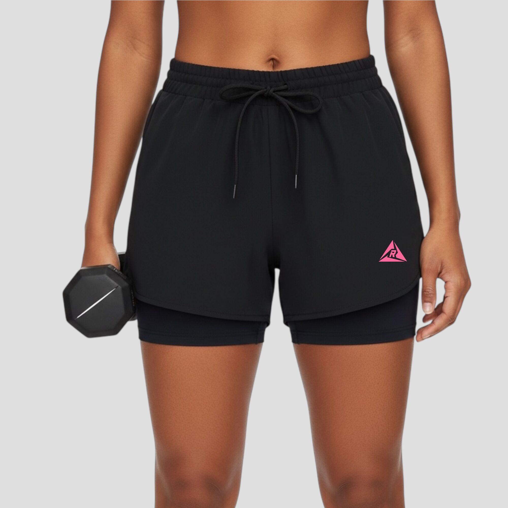 Pantaloneta con Licra Mujer Negro Fucsia Original Ripple - Imagen 3