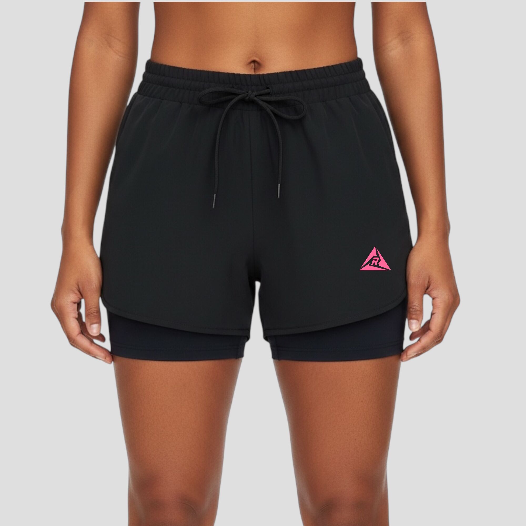 Pantaloneta con Licra Mujer Negro Fucsia Original Ripple - Imagen 4