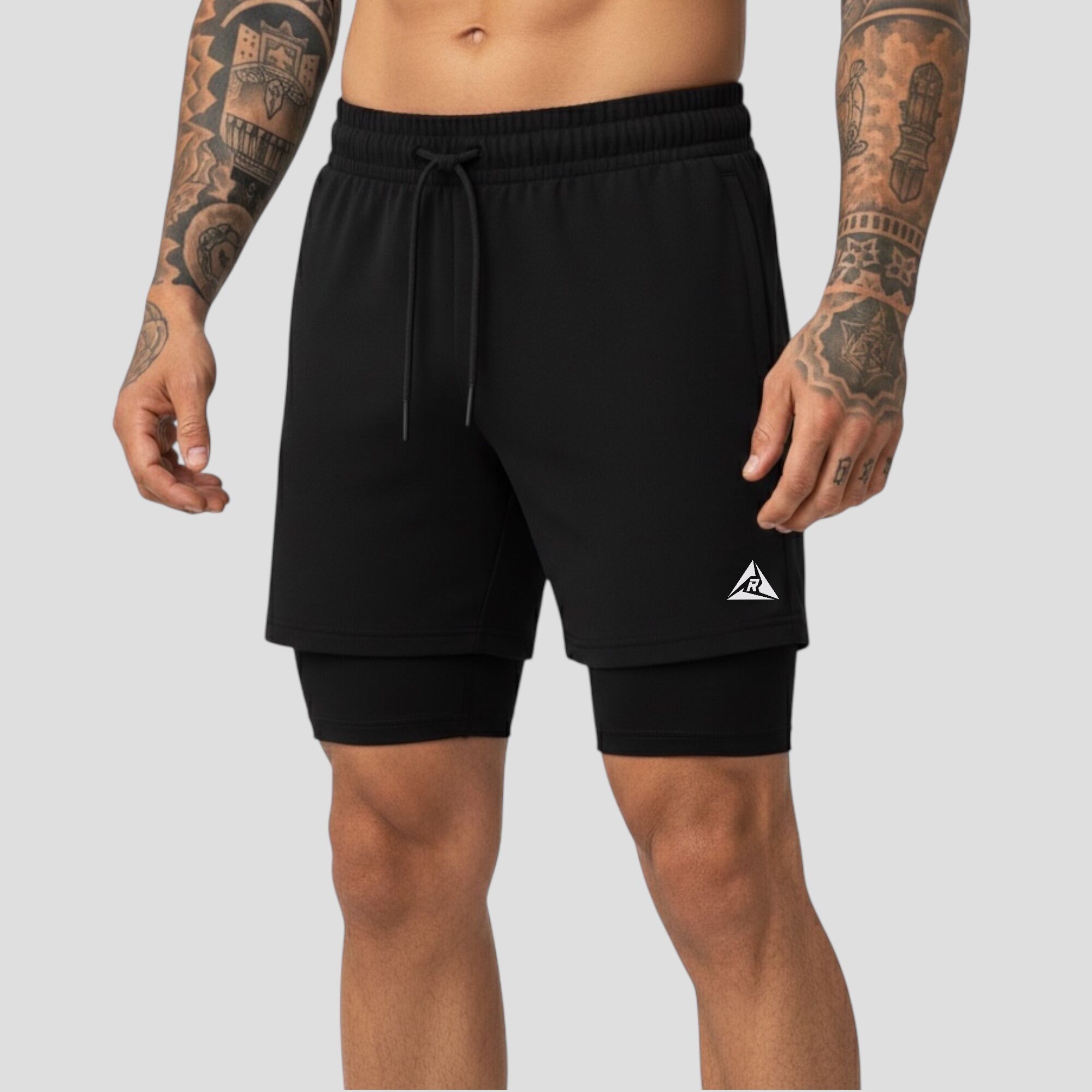 Pantaloneta Licra Corta Clásica Negro Blanco Original Ripple