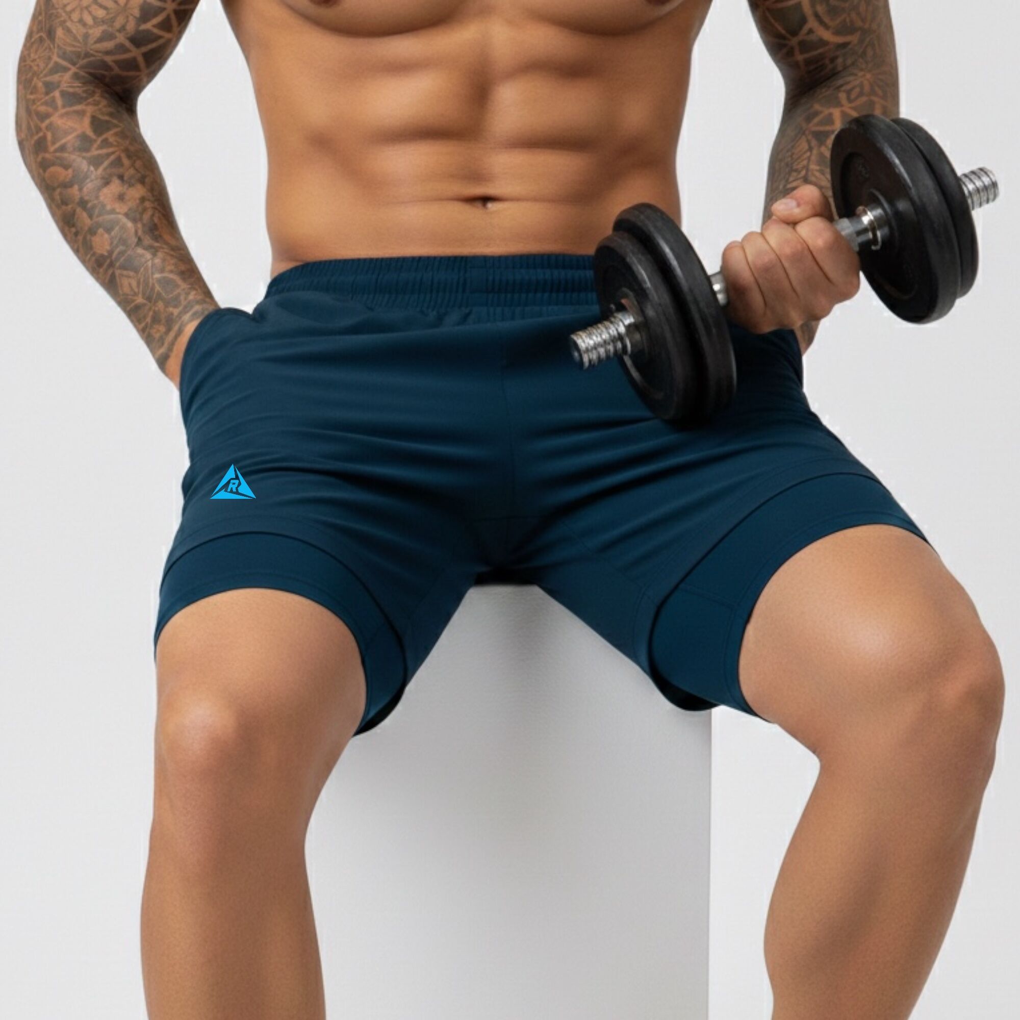 Pantaloneta Licra Corta Clásica Azul Turquesa Original Ripple - Imagen 5