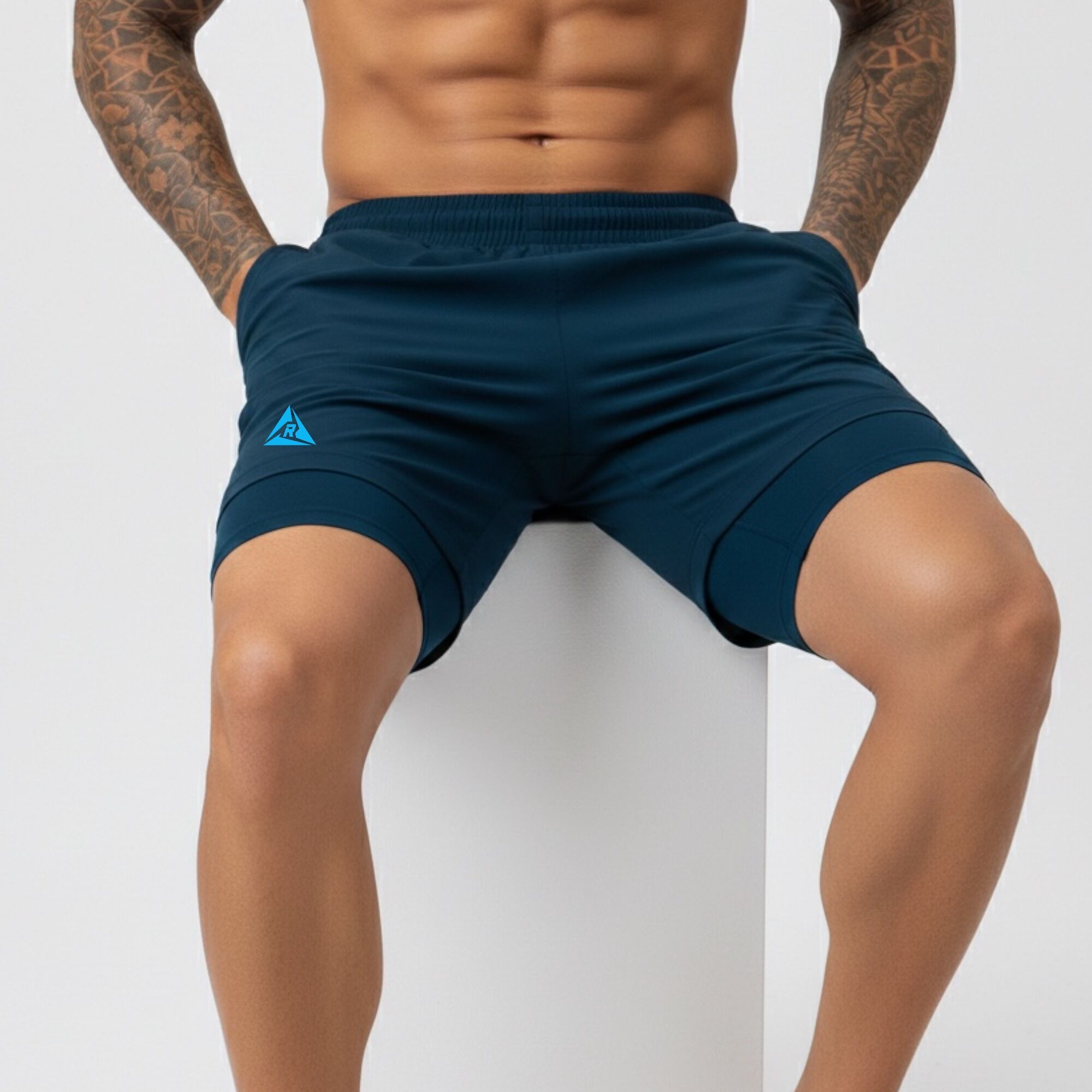 Pantaloneta Licra Corta Clásica Azul Turquesa Original Ripple - Imagen 4