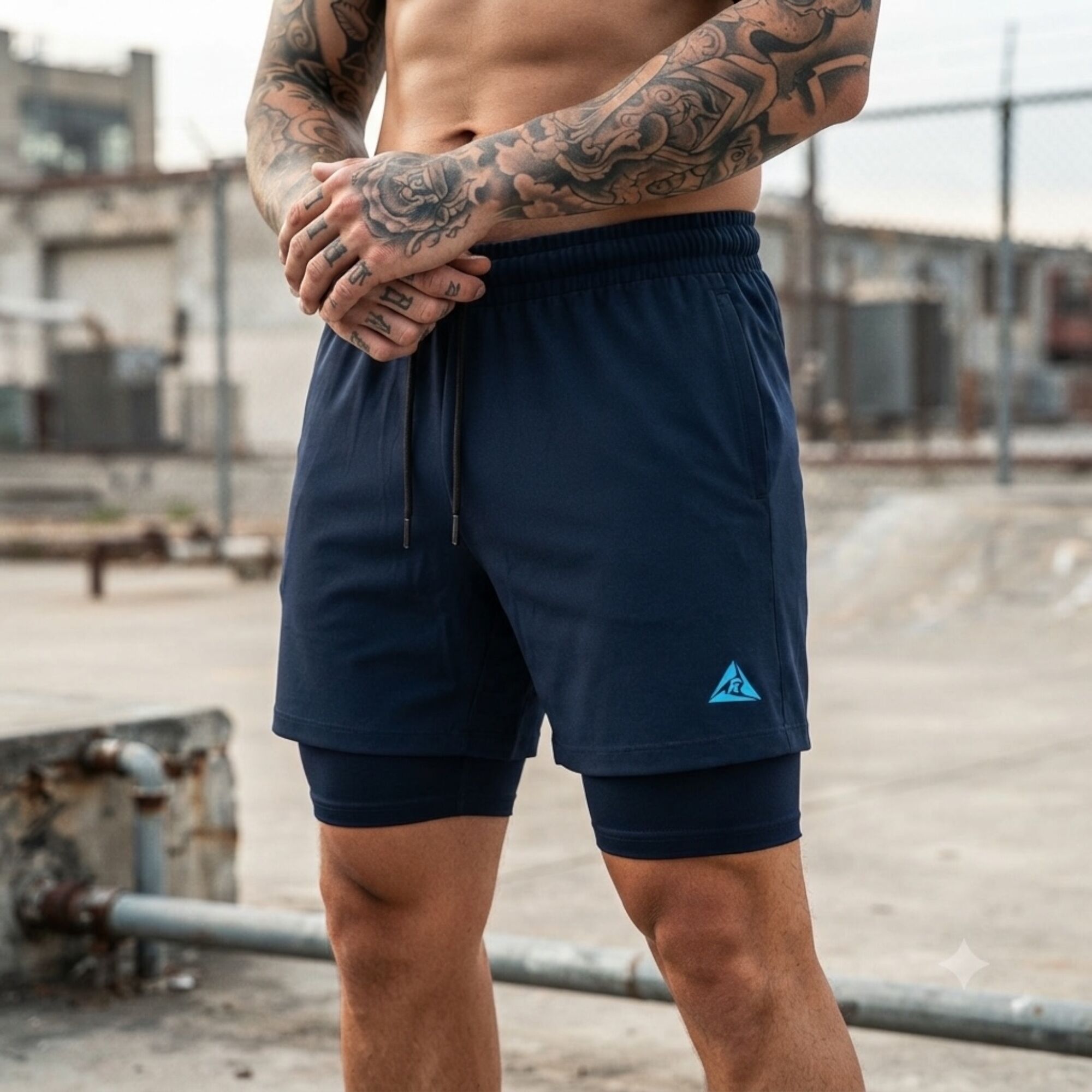 Pantaloneta Licra Corta Clásica Azul Turquesa Original Ripple