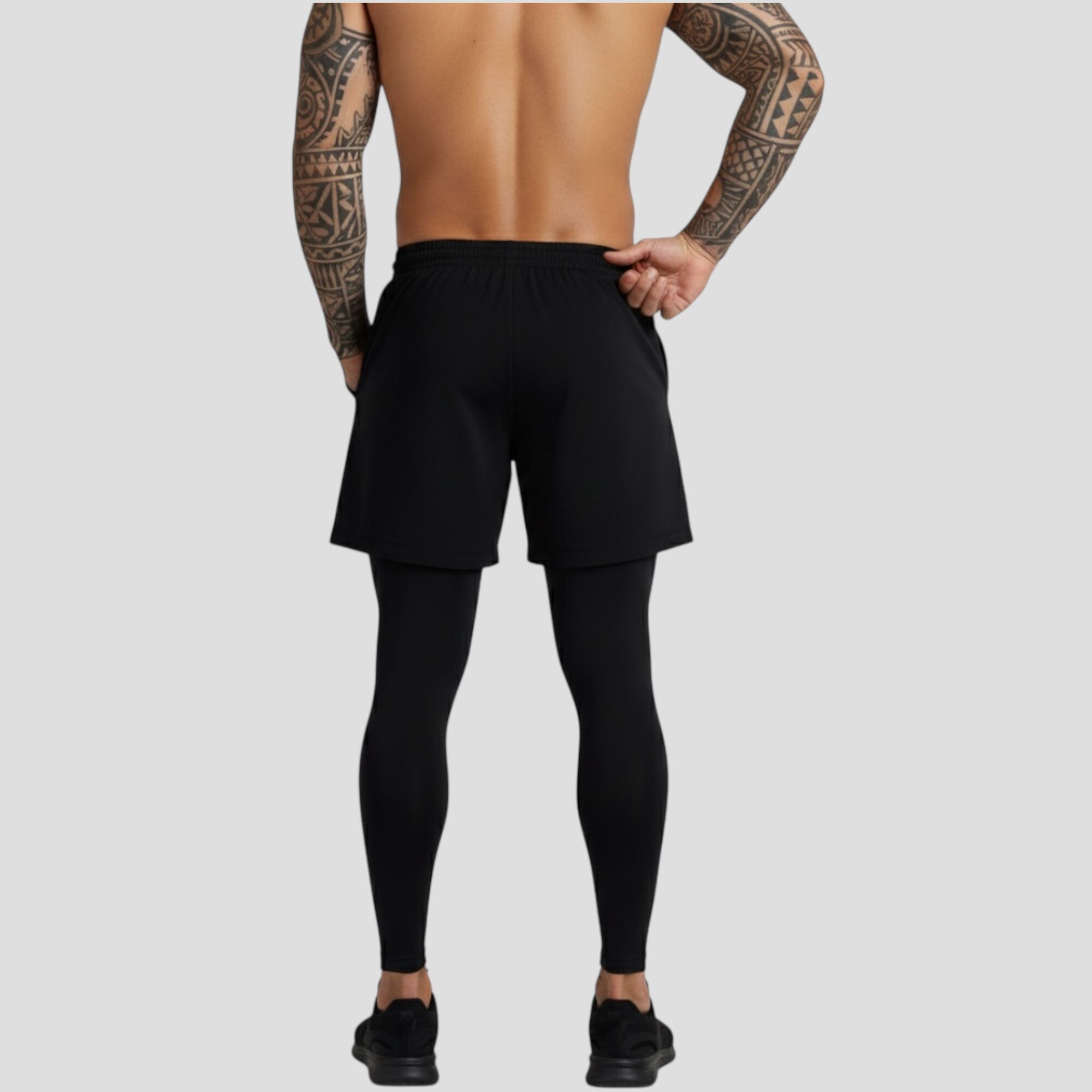 Pantaloneta Licra Larga Negro Blanco Original RIPPLE - Imagen 3
