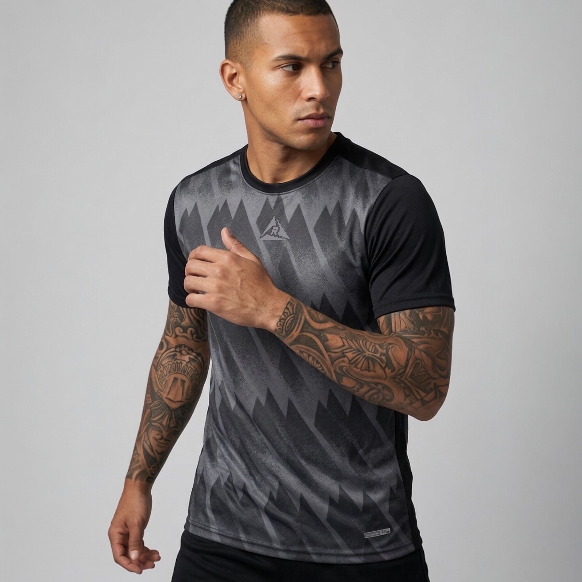 Camiseta Deportiva Sublimada Negro Gris Original Ripple - Imagen 4