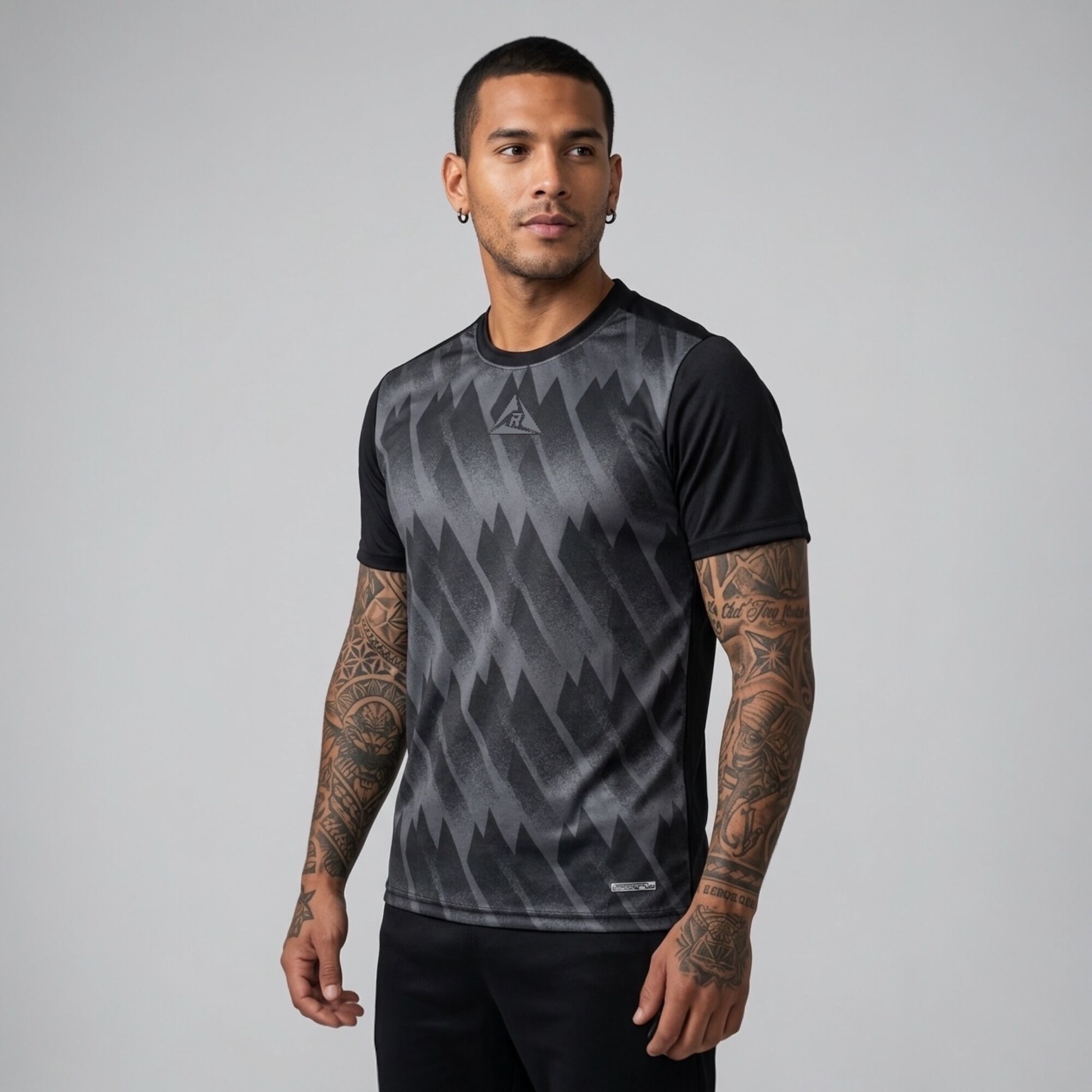 Camiseta Deportiva Sublimada Negro Gris Original Ripple - Imagen 2