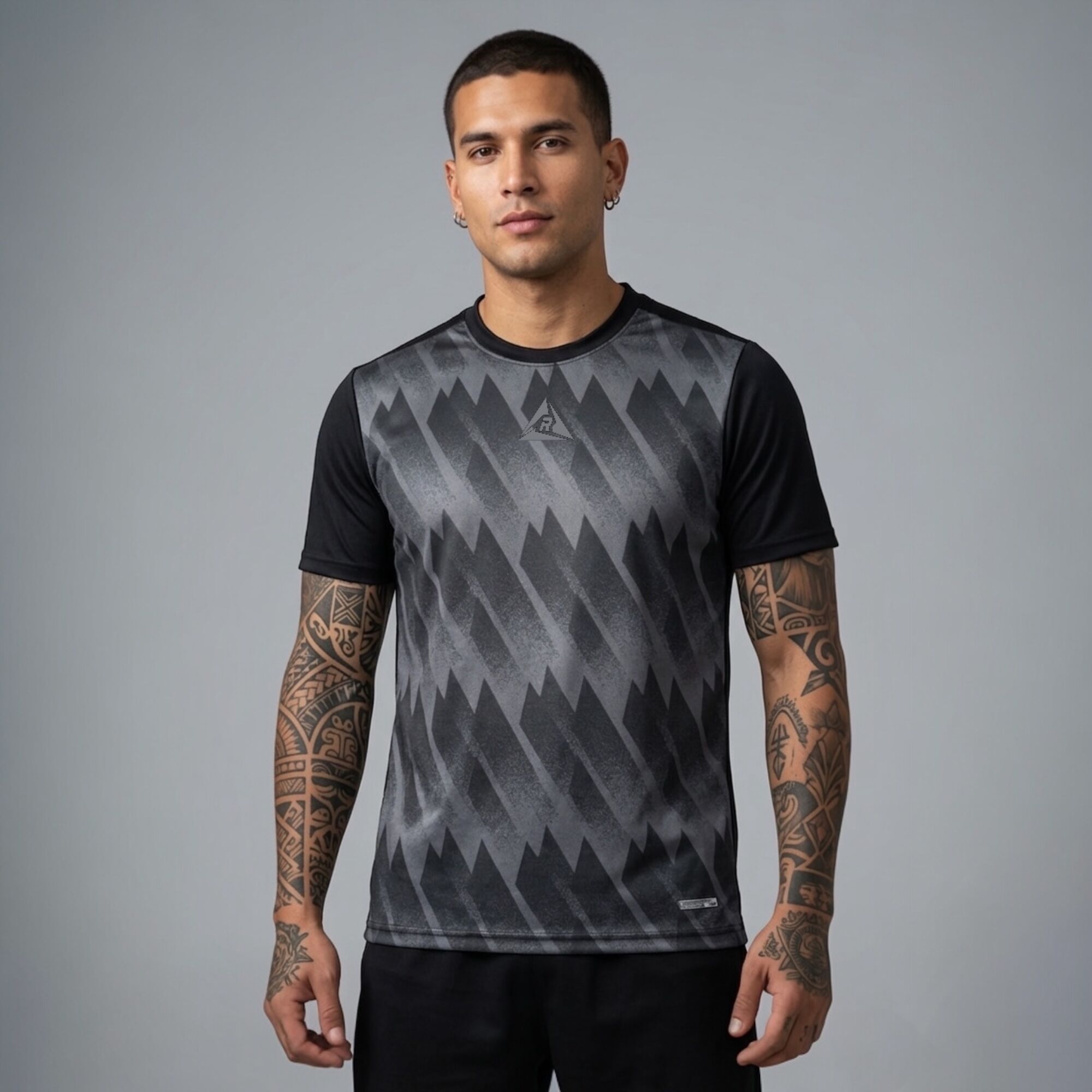 Camiseta Deportiva Sublimada Negro Gris Original Ripple