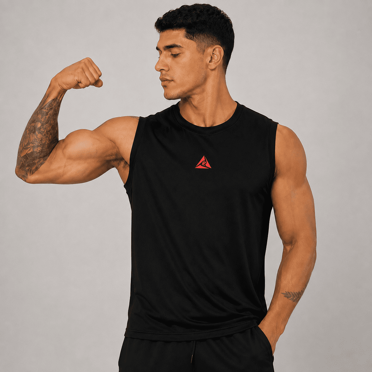 Camiseta Manga Sisa Negro Rojo Original Ripple