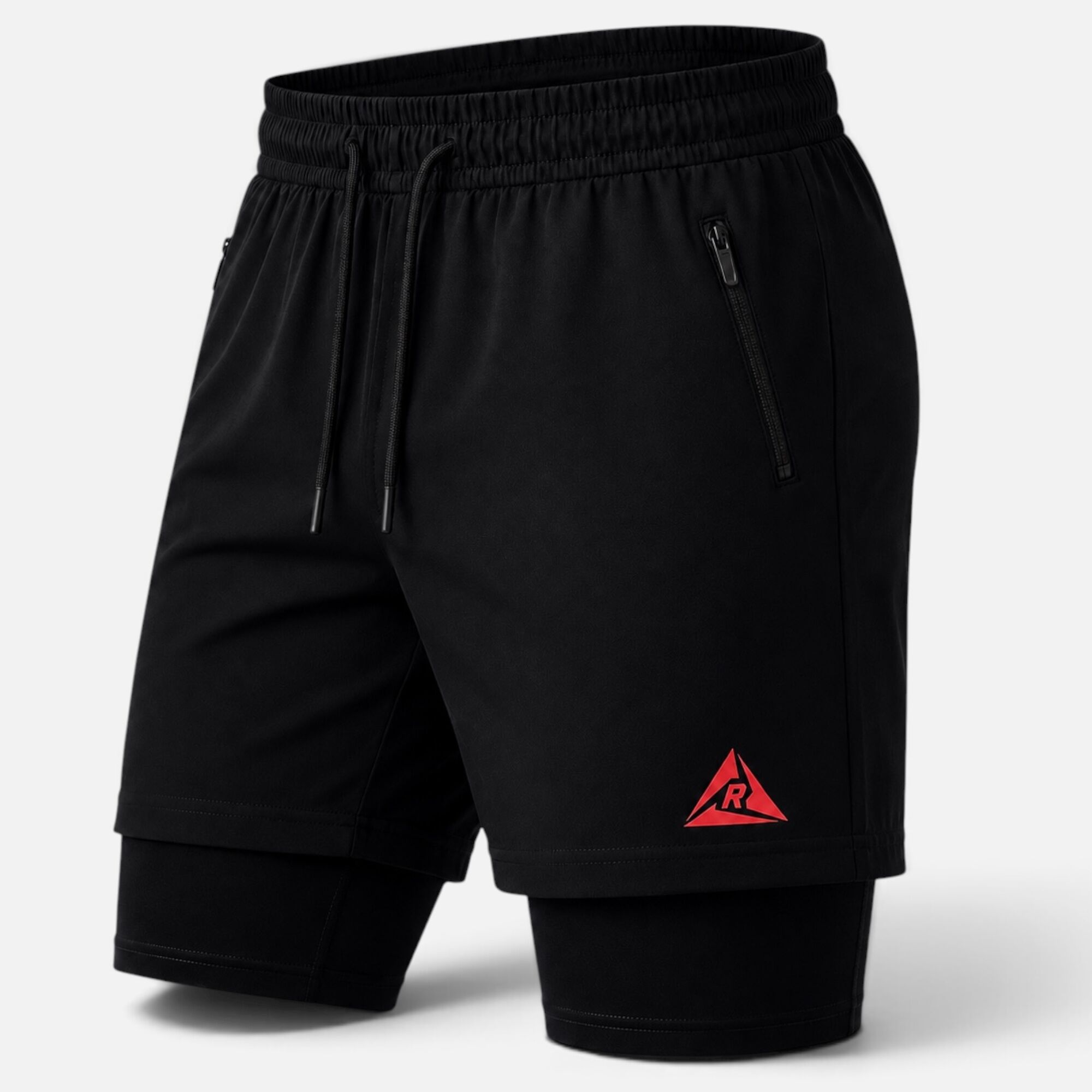 Pantaloneta Licra Corta Clásica Negro Rojo Original Ripple - Imagen 8