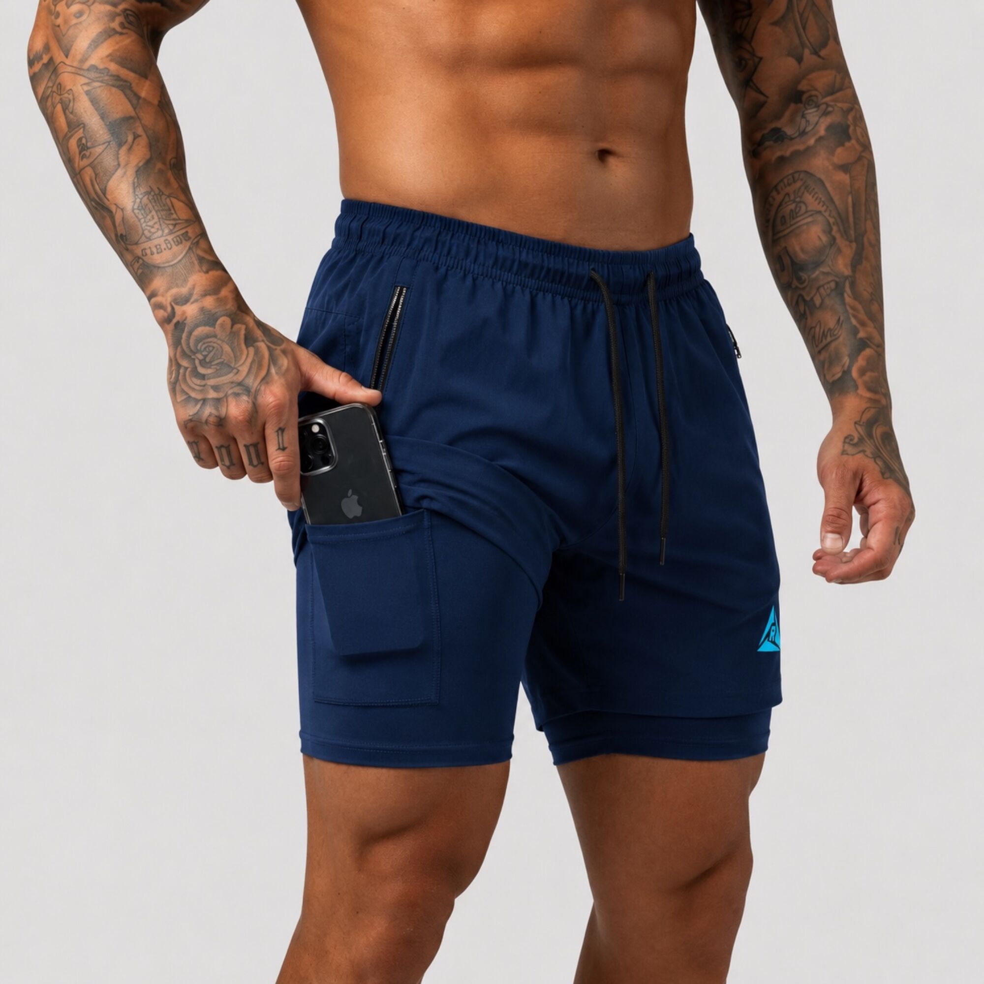 Pantaloneta Licra Corta Clásica Azul Turquesa Original Ripple - Imagen 3