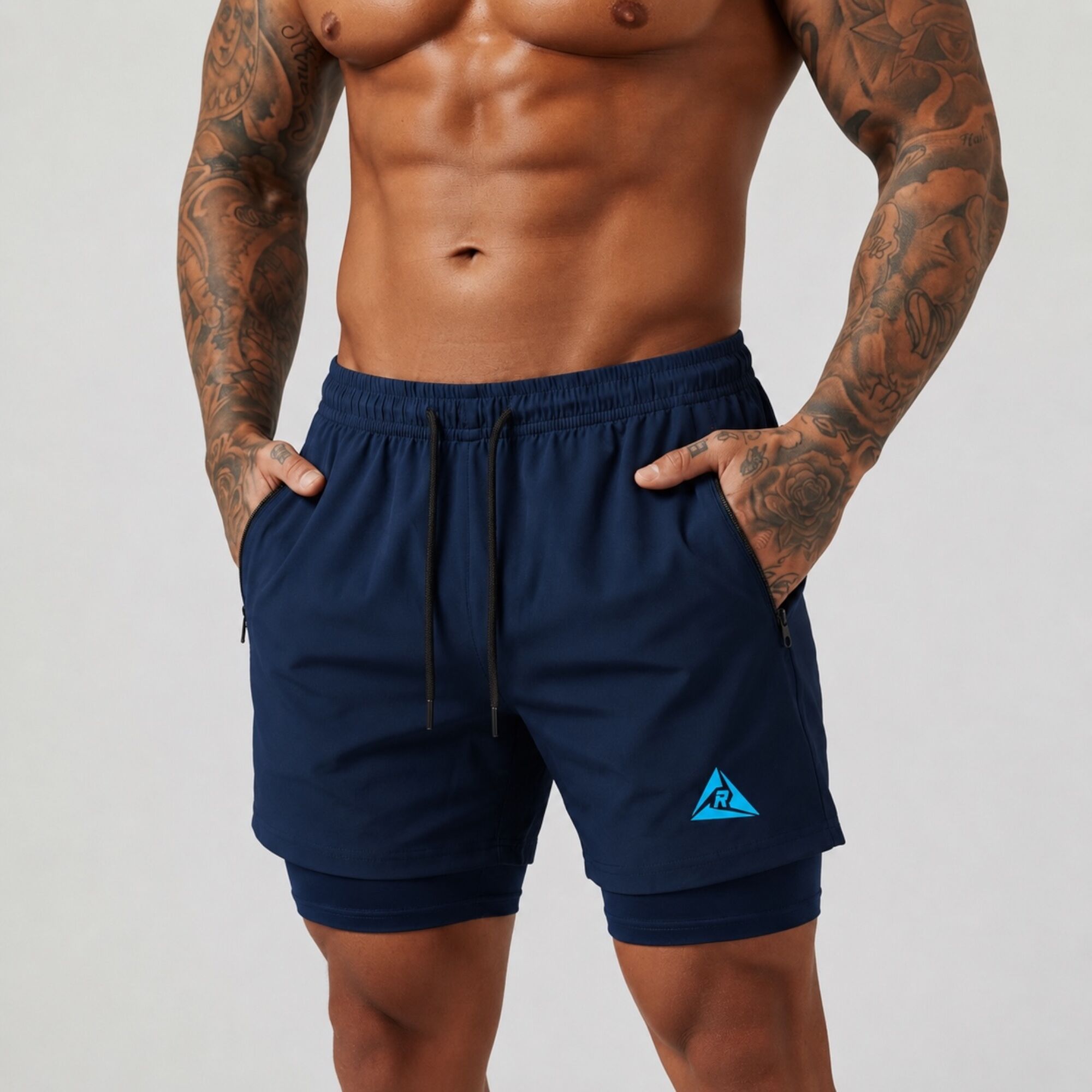 Pantaloneta Licra Corta Clásica Azul Turquesa Original Ripple