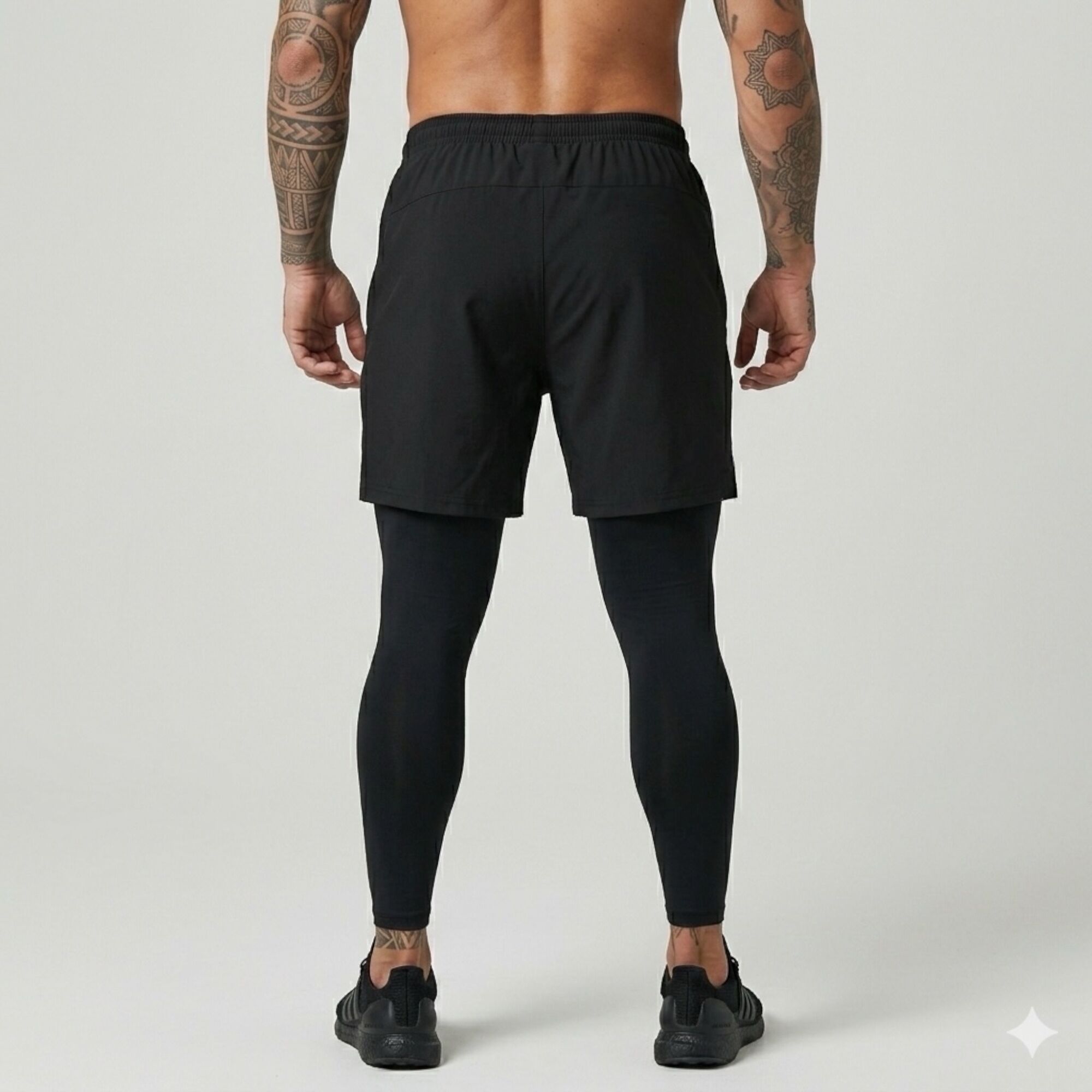 Pantaloneta Licra Larga Negro Blanco Original RIPPLE - Imagen 2