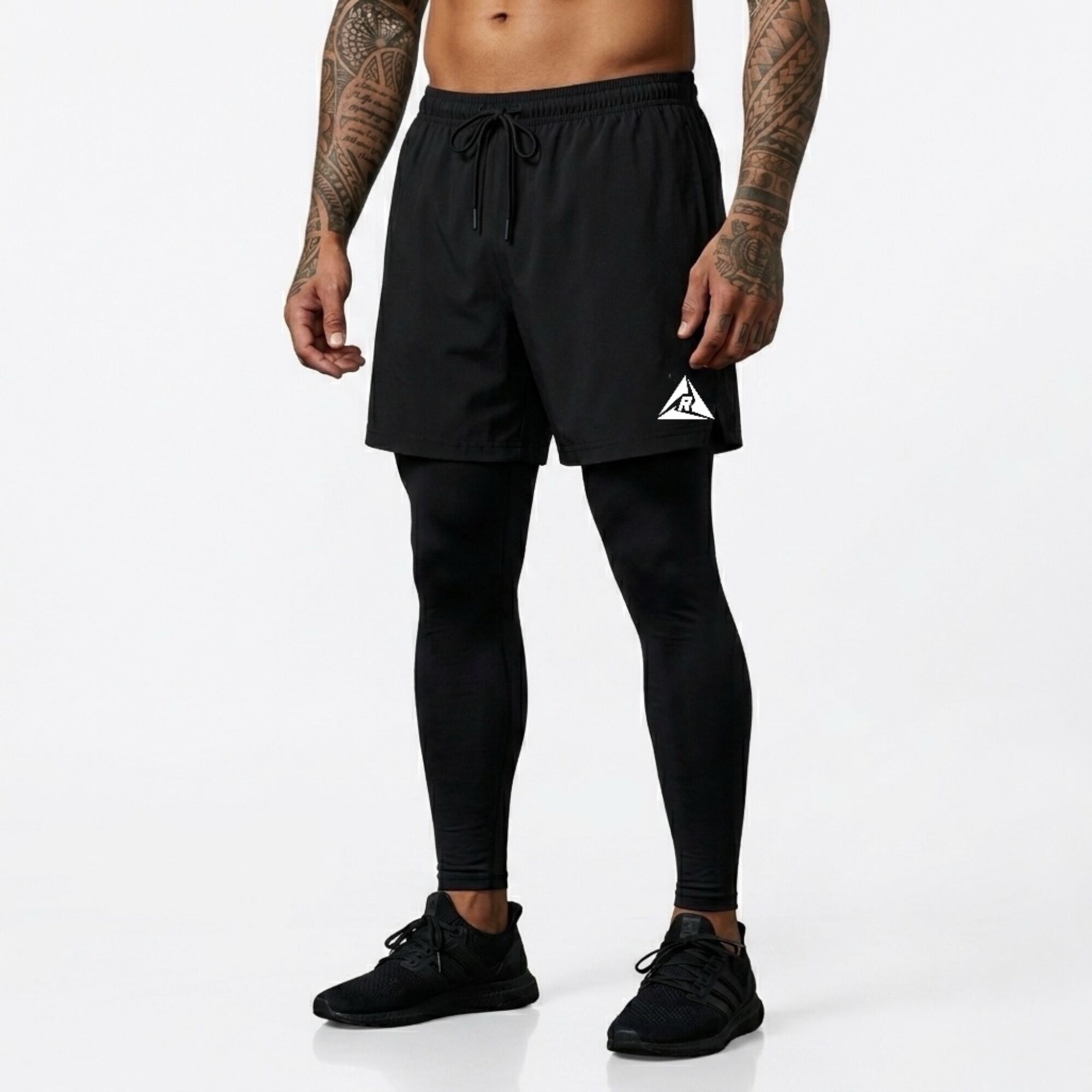 Pantaloneta Licra Larga Negro Blanco Original RIPPLE