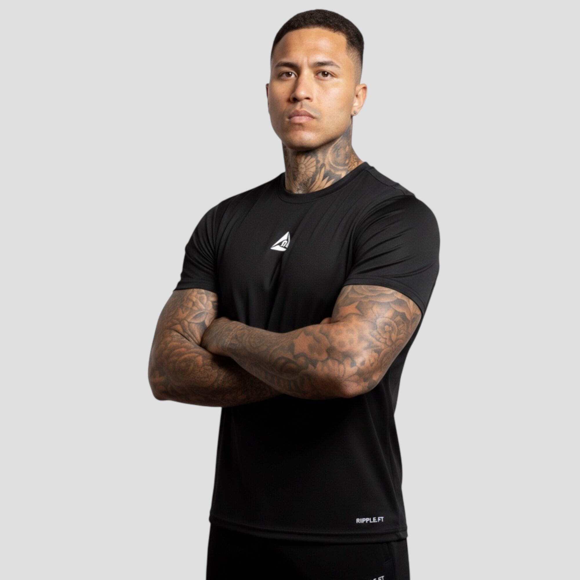 Camiseta Deportiva Negro Blanco Original Ripple - Imagen 3